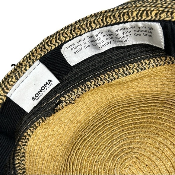 SONOMA | WOMENS STRAW GRASS PACKABLE FLOPPY FULL BRIM SUN SUMMER HAT, OS - Picture 3 of 8